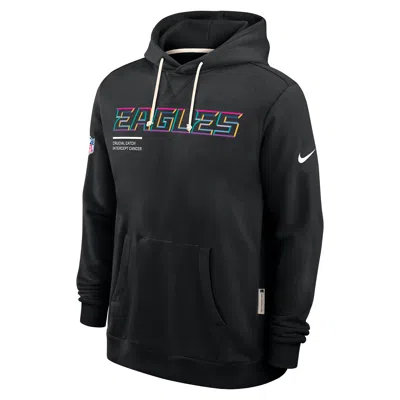 Nike Philadelphia Eagles Crucial Catch Sideline  Men's Dri-fit Nfl Pullover Hoodie In Black