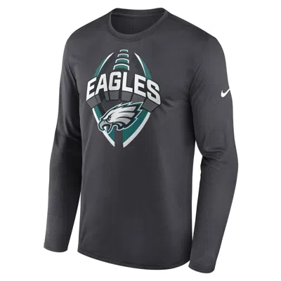 Nike Philadelphia Eagles Legend Icon  Men's Dri-fit Nfl Long-sleeve T-shirt In Gray