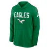 Nike Green Philadelphia Eagles Alt Pack Pass Accuracy Performance Long Sleeve Hoodie T-shirt In Green