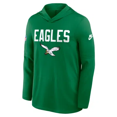 NIKE PHILADELPHIA EAGLES PASS ACCURACY  MEN'S DRI-FIT NFL LONG-SLEEVE HOODED TOP,1015884891
