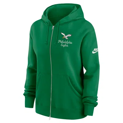 Nike Philadelphia Eagles Phoenix Rewind  Women's Nfl Full-zip Hoodie In Green