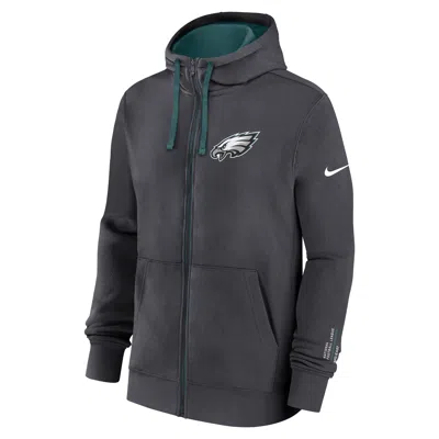 Nike Philadelphia Eagles Playbook Page Club  Men's Nfl Full-zip Hoodie In Gray