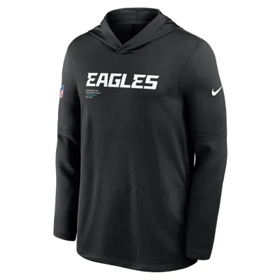 Nike Black Philadelphia Eagles Sideline Pure Fury Performance Long Sleeve Hoodie T-shirt