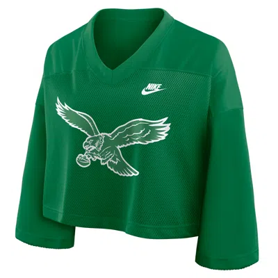 Nike Philadelphia Eagles Rewind Fashion  Women's Dri-fit Nfl Cropped Jersey In Green