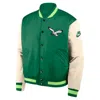 Nike Philadelphia Eagles Rewind Legacy  Men's Nfl Full-snap Bomber Jacket In Green