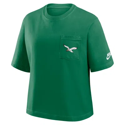 Nike Kelly Green Philadelphia Eagles Rewind Pocket Boxy T-shirt