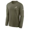 Nike Philadelphia Eagles Salute To Service  Men's Nfl Long-sleeve T-shirt In Green