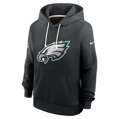 Nike Philadelphia Eagles Sideline  Women's Dri-fit Nfl Pullover Hoodie In Black