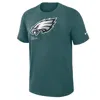 Nike Midnight Green Philadelphia Eagles Left End Run Slub Performance T-shirt In Gray