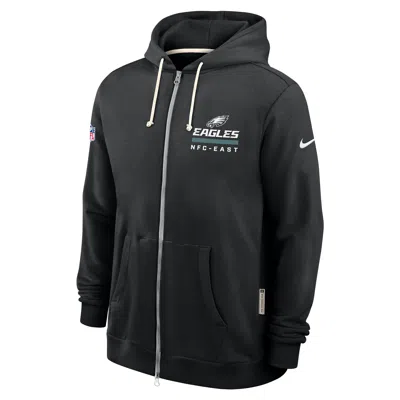Nike Philadelphia Eagles Utility Player Sideline  Men's Dri-fit Nfl Full-zip Hoodie In Black