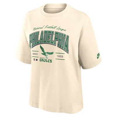 Nike Philadelphia Eagles Vintage Mod Boxy  Women's Nfl T-shirt In Neutral