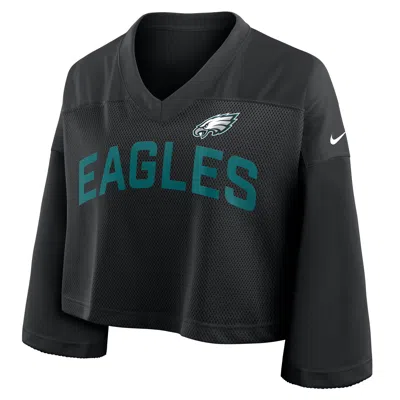Nike Philadelphia Eagles Wide Receiver Jersey Fashion  Women's Dri-fit Nfl Cropped Top In Black