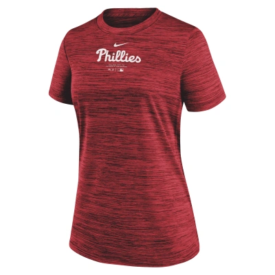 Nike Philadelphia Phillies Authentic Collection Practice Velocity  Women's Dri-fit Mlb T-shirt In Red