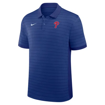 Nike Philadelphia Phillies Authentic Collection Striped Victory  Men's Dri-fit Mlb Polo In Blue