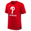 Nike Philadelphia Phillies Authentic Collection Velocity Big Kidsâ  Dri-fit Mlb T-shirt In Red
