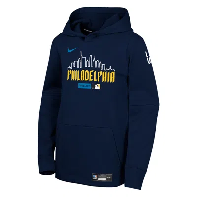 Nike Philadelphia Phillies Big Kids'  Therma-fit Hood In Blue