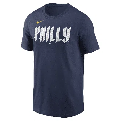 Nike Philadelphia Phillies City Connect Wordmark  Men's Mlb T-shirt In Blue
