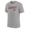 Nike Heather Gray Philadelphia Phillies Cooperstown Collection Eras Tri-blend T-shirt