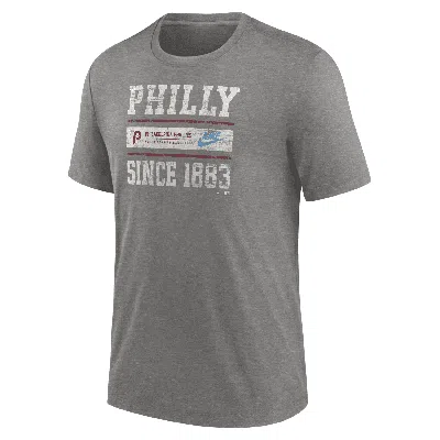 Nike Philadelphia Phillies Cooperstown Local Stack  Men's Mlb T-shirt In Grey