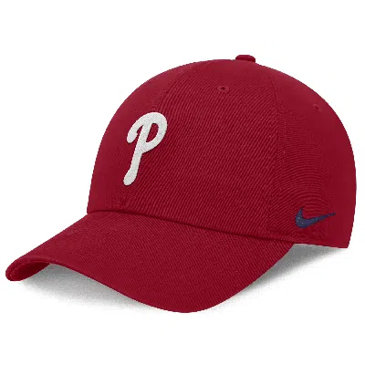 Nike Philadelphia Phillies Evergreen Club  Men's Mlb Adjustable Hat In Red