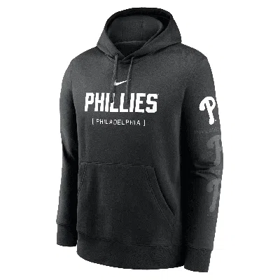 Nike Philadelphia Phillies Fashion Club  Men's Mlb Pullover Hoodie In Black