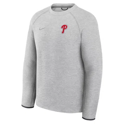 Nike Philadelphia Phillies Tech Fleece  Men's Mlb Pullover Crew In Gray