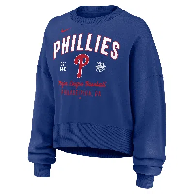 Nike Philadelphia Phillies  Women's Mlb Pullover Crew In Blue