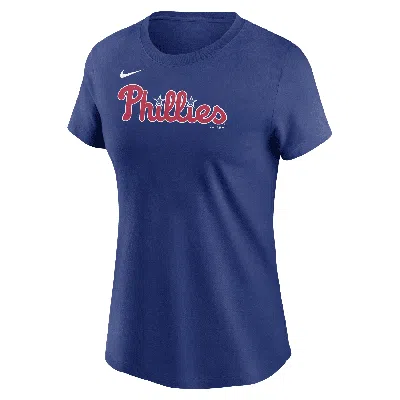 Nike Philadelphia Phillies Wordmark  Women's Mlb T-shirt In Blue