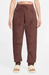 Nike Phoenix Bouclé High Waist Joggers In Red Sepia