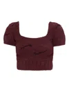 Nike Phoenix Bouclé Square-neck Top In Red