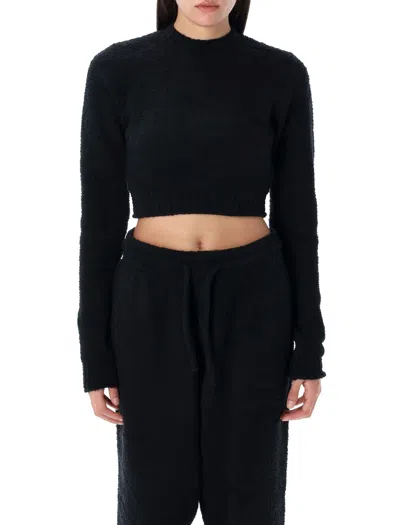Nike Phoenix Cozy Bouclé Knit Top In Schwarz