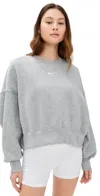 Nike Phoenix Fleece Sweatshirt In Gray In Dark Grey Heather/sail