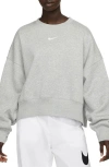 Nike Phoenix Fleece Crewneck Sweatshirt In Gray