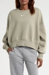 Nike Phoenix Fleece Crewneck Sweatshirt In Gray