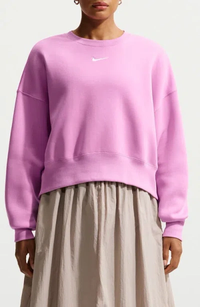 Nike Phoenix Fleece Crewneck Sweatshirt In Pink