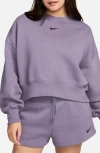 Nike Phoenix Fleece Crewneck Sweatshirt In Daybreak/ Black