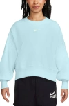 Nike Women's  Sportswear Phoenix Fleece Over-oversized Crew-neck Sweatshirt In Glacier Blue/sail