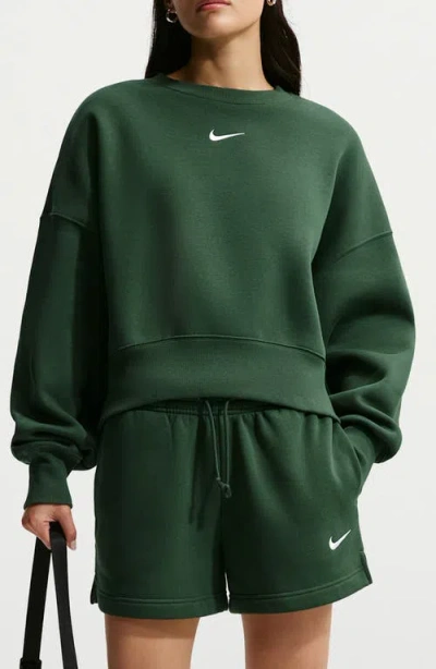 Nike Phoenix Fleece Crewneck Sweatshirt In Green