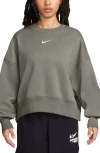 Nike Phoenix Fleece Crewneck Sweatshirt In Gray