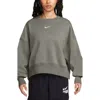 Nike Phoenix Fleece Crewneck Sweatshirt In Gray