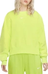Nike Phoenix Fleece Crewneck Sweatshirt In Light Lemon Twist/sail