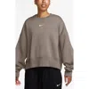 Nike Women's  Sportswear Phoenix Fleece Over-oversized Crew-neck Sweatshirt In Mink Brown/sail