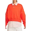Nike Phoenix Fleece Crewneck Sweatshirt In Picante Red/sail