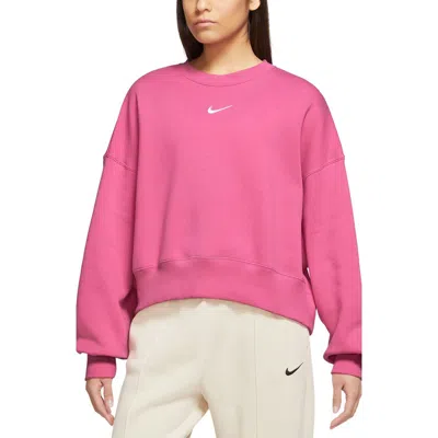 Nike Phoenix Fleece Crewneck Sweatshirt In Pinksicle/sail