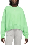 Nike Women's  Sportswear Phoenix Fleece Over-oversized Crew-neck Sweatshirt In Vapor Green/sail