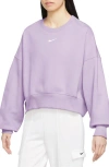 Nike Phoenix Fleece Crewneck Sweatshirt In Violet Mist/ Sail