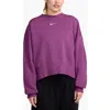Nike Phoenix Fleece Crewneck Sweatshirt In Violet/sail