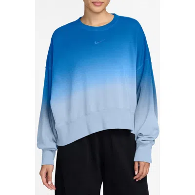 Nike Phoenix Fleece Dip Dye Sweatshirt In Blue