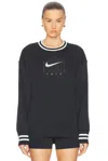 Nike Phoenix Fleece Graphic Oversized Long Crewneck Sweatshirt