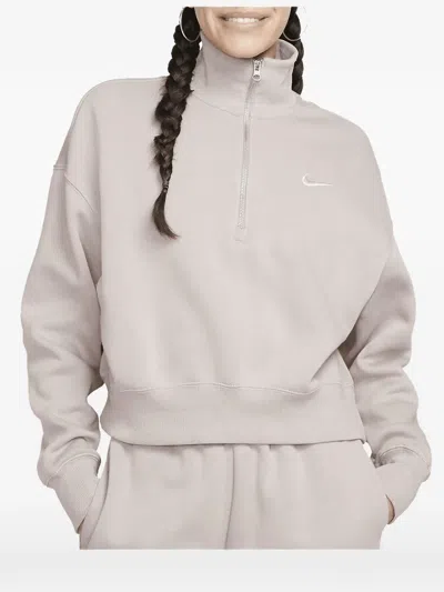 Nike Phoenix Fleece Half-zip Sweater In Neutral